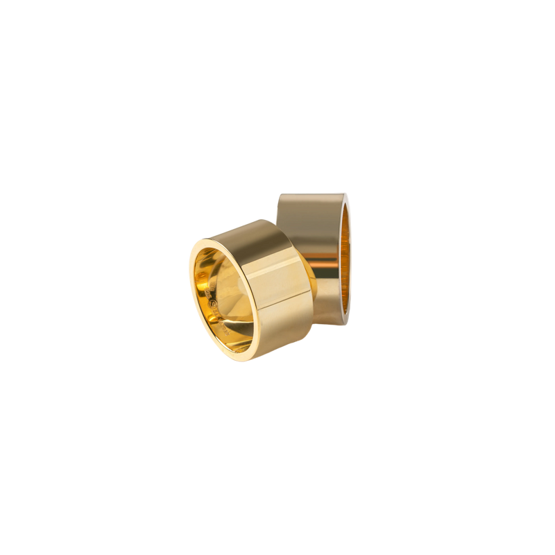 Sortija Silvia plata 925 chapada oro 18k diseño contemporáneo vista frontal - QDM joyería artesanal