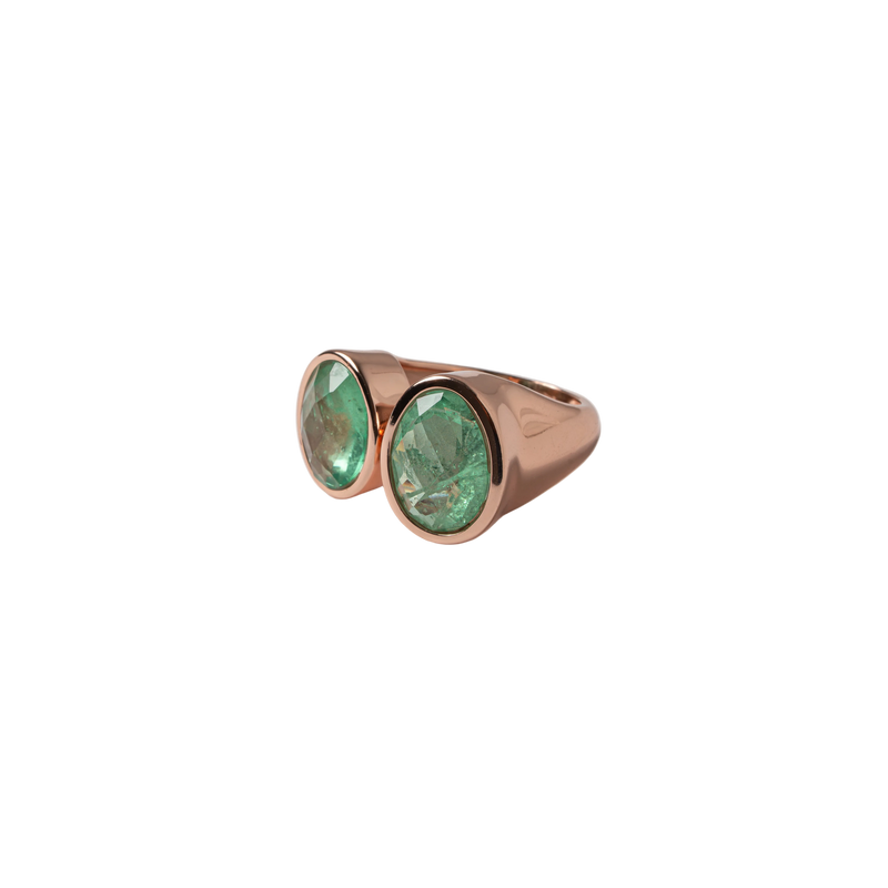 Sortija Mirita plata 925 oro rosa en modelo anillo artesanal - QDM
