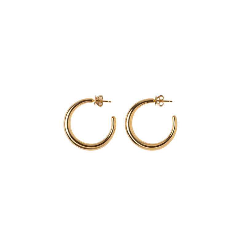 Pendientes Olga plata 925 dorados clásicos vista frontal - QDM joyería artesanal