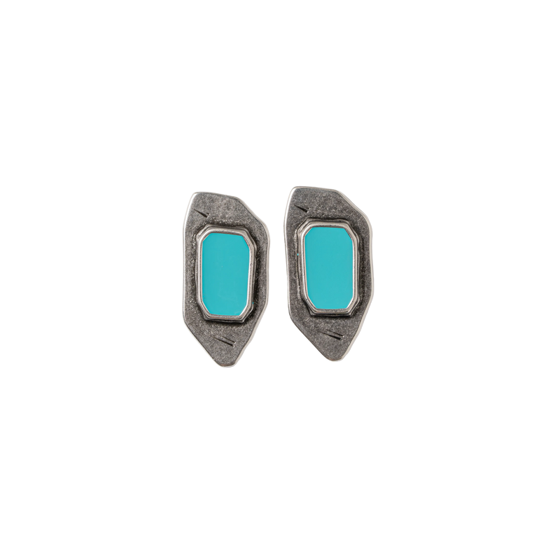 Pendientes Mardel peltre bañado plata 925 vista frontal - QDM joyería artesanal