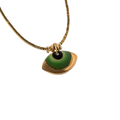 Collar La Pedrera ojo cerámica azul detalle artesanal - QDM